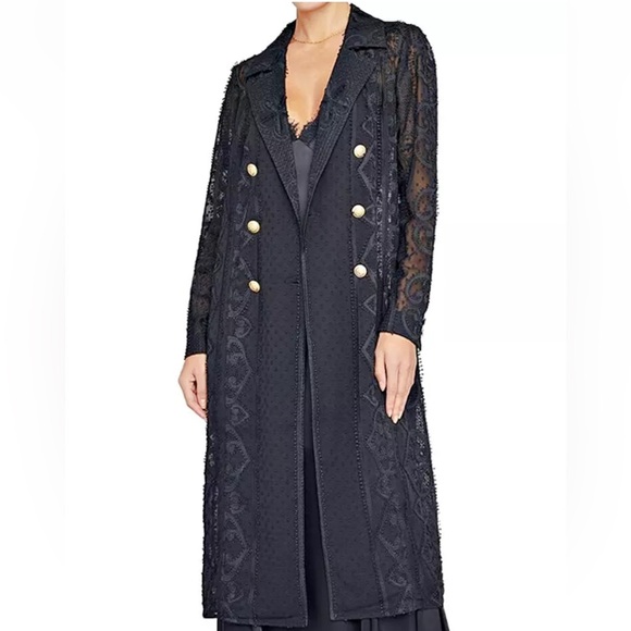 NWT L'Agence Dottie Lace Trench Duster Summer Topper Coat in Black sz M
$995 - Picture 5 of 7